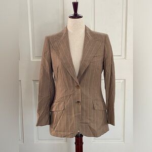 MaxMara Tan Pinstripe Women's Blazer